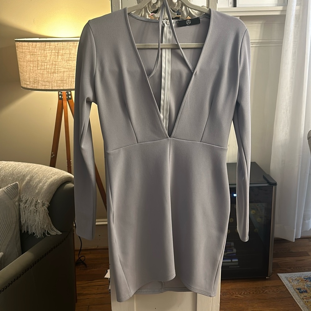 Women’s lilac long sleeve fitted mini dress